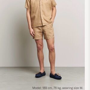 Ralph Lauren Linen Drawstring Shorts Vintage Khaki